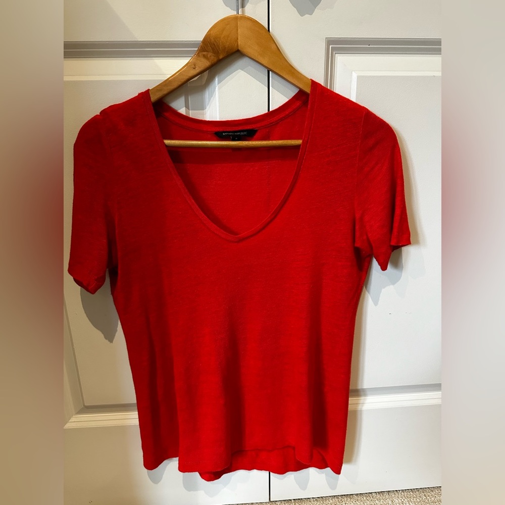 Red Linen T-shirt